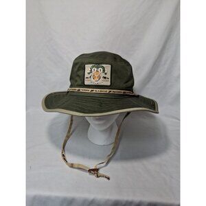 Vtg 2001 Walt  Disney's World Animal Kingdom Safari Bucket Hat, Green, Strings